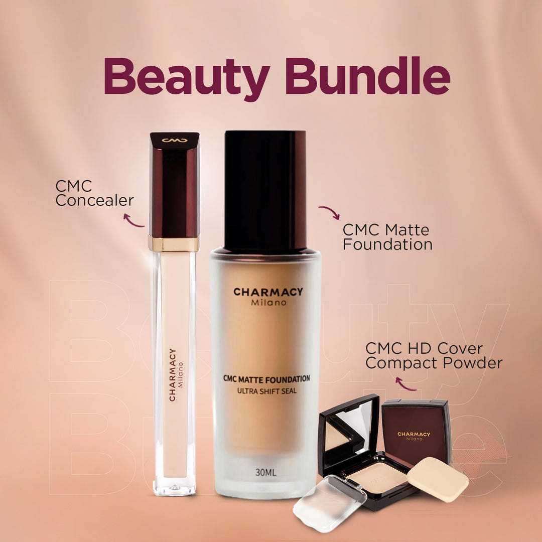 CMC MATTE FOUNDATION + CONCEALER + HD Cover Compact Powder ( Bundle )
