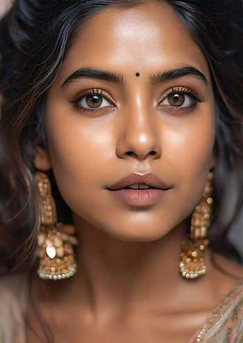Girl having Haldi Mehendi look with traditional bridal makeup - Charmacy Milano