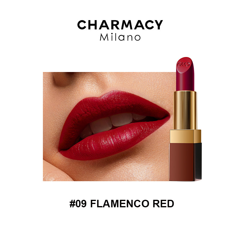 Luxe Crème Lipstick | Charmacy Mialno|Flamenco Red Shade 