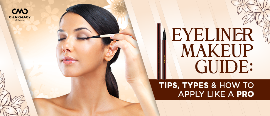 Woman applying eyeliner for perfect eye makeup look