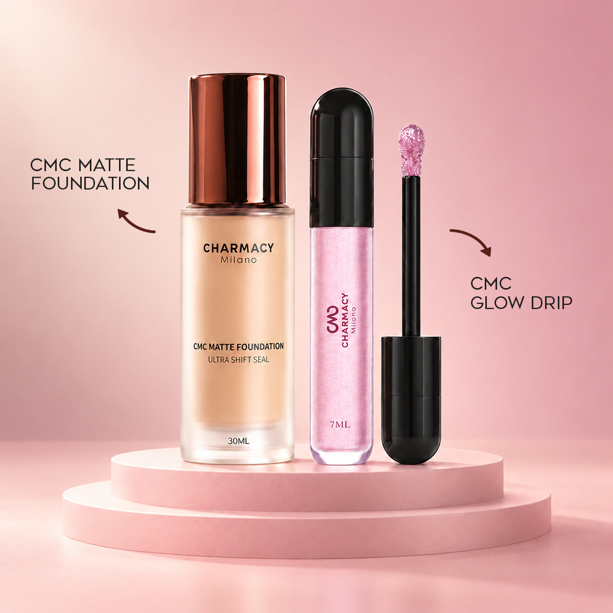 Matte Foundation with Glow Drip