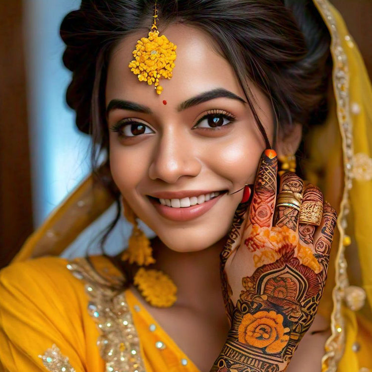 Shop the look: Haldi Mehendi Look | Haldi Mehendi Makeup Look ...