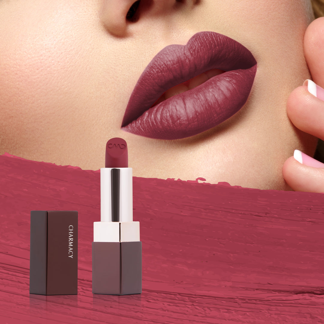 Soft Satin Matte Lipstick for All-day Wear | Charmacy's Makeup Products | __color_51-rusty-red