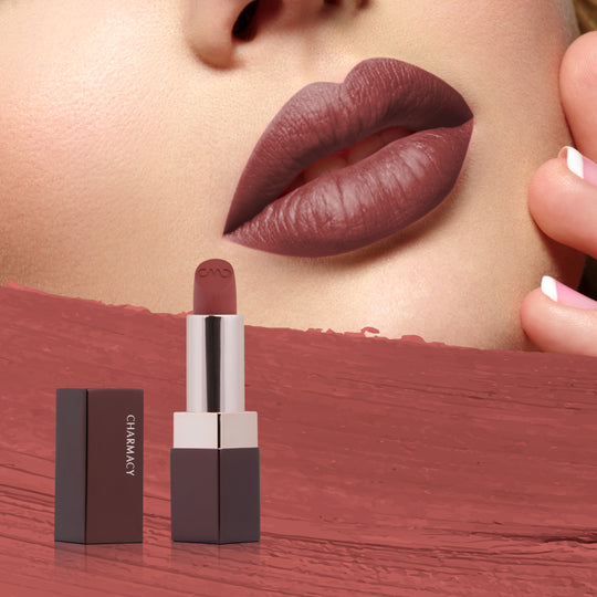 Matte Lipstick | Charmacy Milano Lipstick for Dewy Glow | __color_54-bitter-sweet